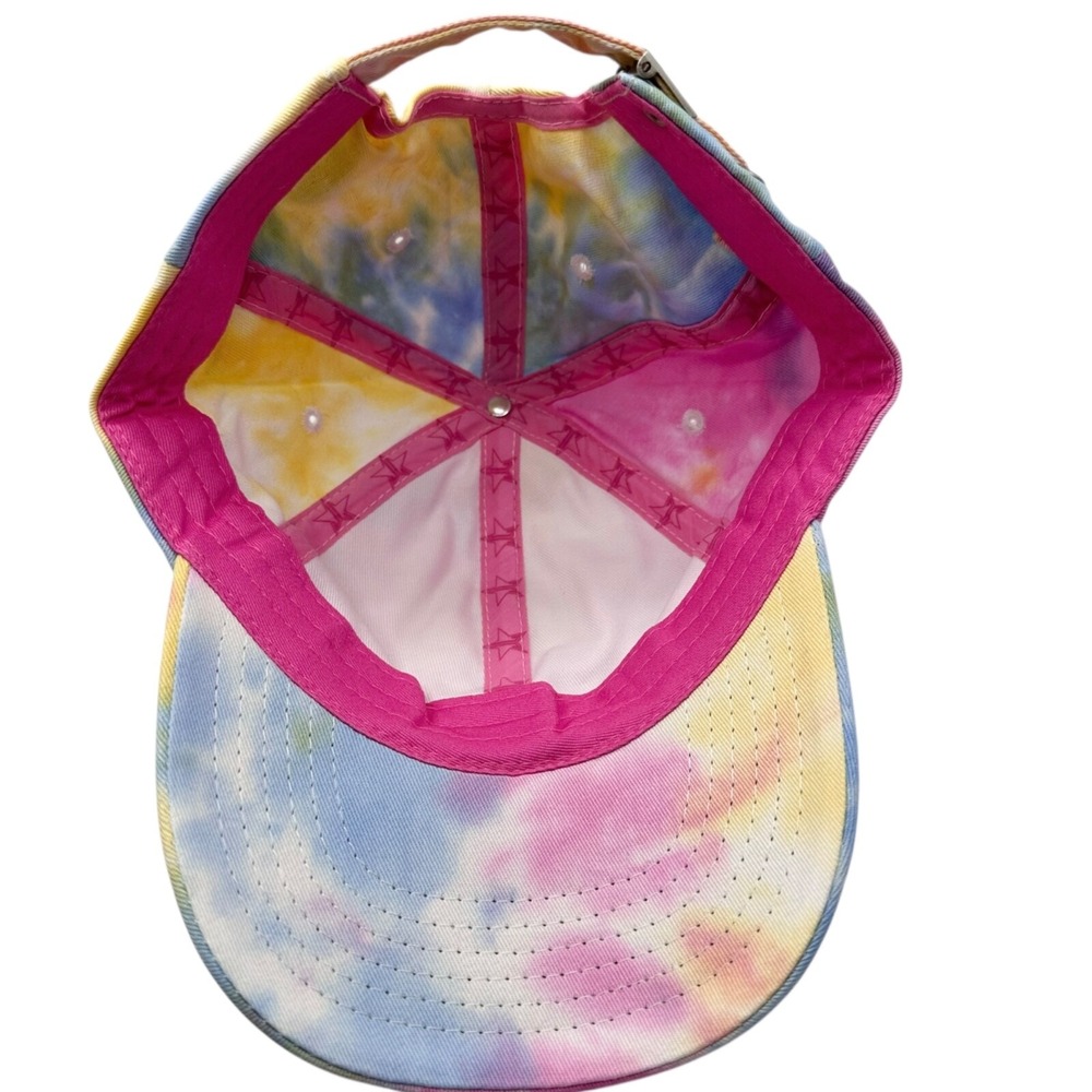 Jeffree Star Cosmetics Tie Dye Star Logo Baseball Cap Hat Pink Blue Yellow NEW - Picture 4 of 4
